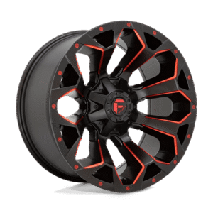 Fuel 1PC D787 ASSAULT MATTE BLACK RED MILLED 17x8.5