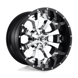 Fuel 2PC D246 ASSAULT CHROME PLATED GLOSS BLACK LIP 22x10
