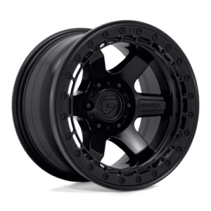 Fuel 1PC D122 BLOCK BEADLOCK MATTE BLACK W/ M-BLACK RING 17x9
