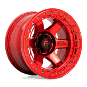 Fuel 1PC D123 BLOCK BEADLOCK CANDY RED W/ CANDY RED RING 17x9