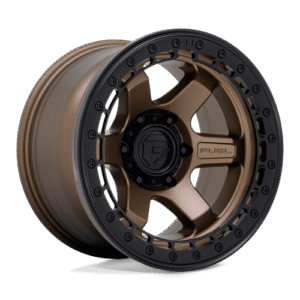 Fuel 1PC D124 BLOCK BEADLOCK MATTE BRONZE W/ M-BLACK RING 17x9