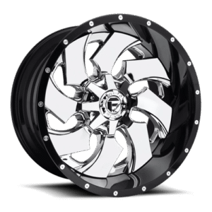 Fuel 2PC D240 CLEAVER CHROME PLATED GLOSS BLACK LIP 22x10
