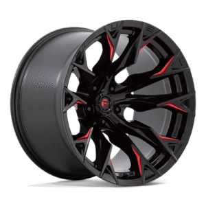 Fuel 1PC D823 FLAME GLOSS BLACK MILL W/ CANDY RED 20x12