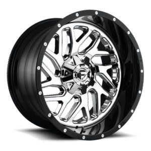 Fuel 1PC D211 TRITON CHROME PLATED GLOSS BLACK LIP 22x12