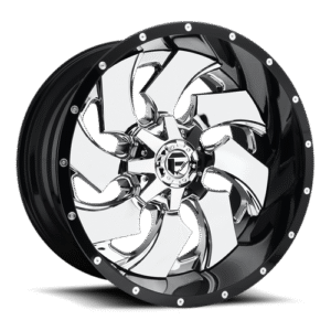 Fuel 1PC D240 CLEAVER CHROME PLATED GLOSS BLACK LIP 20x12