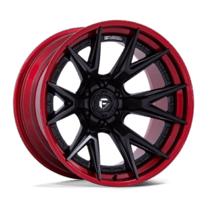 Fuel 1PC FC402 CATALYST MATTE BLACK W/ CANDY RED LIP 20x9