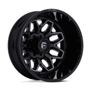 Fuel 1PC D875 FLUX DUALLY GLOSS BLACK BRUSH FC GRAY DDDT 22x8.25