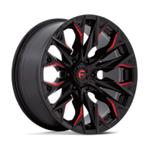 Fuel 1PC D823 FLAME GLOSS BLACK MILL W/ CANDY RED 20x9