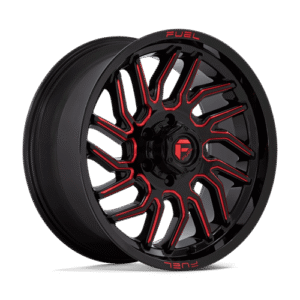 Fuel 1PC D808 HURRICANE GLOSS BLACK MILLED RED TINT 20x9
