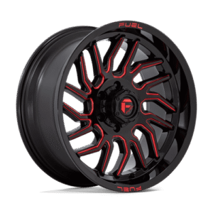 Fuel 1PC D808 HURRICANE GLOSS BLACK MILLED RED TINT 20x9