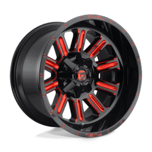 Fuel 1PC D621 HARDLINE GLOSS BLACK RED TINTED CLEAR 15x8