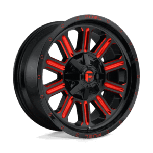 Fuel 1PC D621 HARDLINE GLOSS BLACK RED TINTED CLEAR 20x9