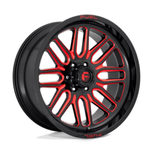 Fuel 1PC D663 IGNITE GLOSS BLACK RED TINTED CLEAR 22x12
