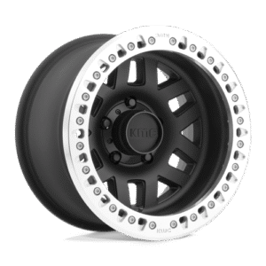 KMC KM229 MACHETE CRAWL BEADLOCK SATIN BLACK W/ MACHINED RING 17x9