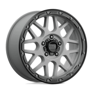 KMC KM535 GRENADE OFF-ROAD MATTE GRAY W/ MATTE BLACK LIP 18x8.5