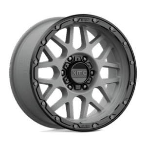 KMC KM535 GRENADE OFF-ROAD MATTE GRAY W/ MATTE BLACK LIP 18x8.5
