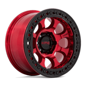 KMC KM237 RIOT BEADLOCK CANDY RED W/ SATIN BLACK RING 17x8.5