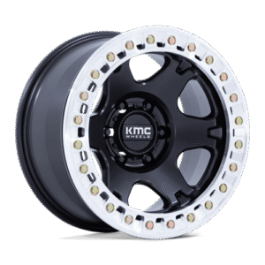 KMC KM238 VI BEADLOCK SATIN BLACK W/ MACHINED RING 17x9