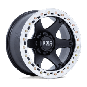 KMC KM238 VI BEADLOCK SATIN BLACK W/ MACHINED RING 20x10