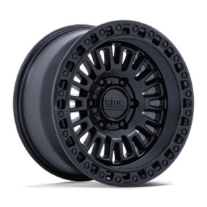 KMC KM554 AZTEC MATTE BLACK W/ GLOSS BLACK LIP 17x8.5