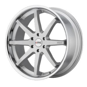 KMC KM715 REVERB BRUSHED SILVER W/ CHROME LIP 20x9