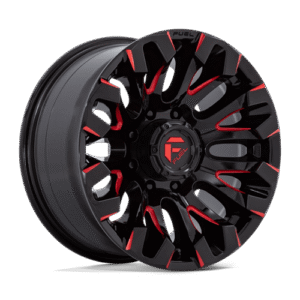 Fuel 1PC D829 QUAKE GLOSS BLACK MILLED RED TINT 18x9