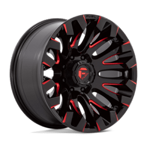Fuel 1PC D829 QUAKE GLOSS BLACK MILLED RED TINT 20x10