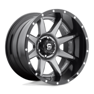 Fuel 2PC D238 RAMPAGE MATTE GUN METAL BLACK LIP 22x14