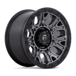 Fuel 1PC D825 TRACTION MATTE GUNMETAL W/ BLACK RING 17x9