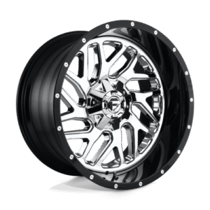 Fuel 2PC D211 TRITON CHROME PLATED GLOSS BLACK LIP 20x12