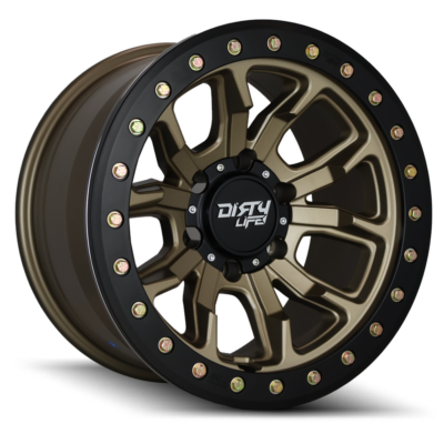 DIRTY LIFE Dual Tek DT1 Satin Gold Black Lip 17x9