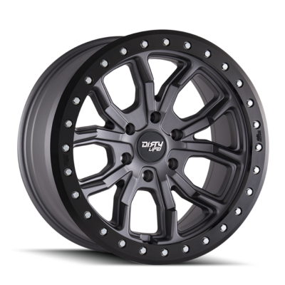 DIRTY LIFE Dual Tek DT1 Satin Graphite Black Lip 18x9