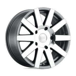 Black Rhino Hard Alloys JOURNEY GLOSS GUNMETAL W/ MIRROR CUT 18x8