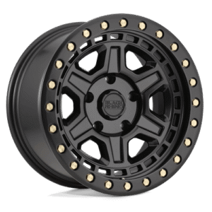 Black Rhino Hard Alloys RENO MATTE BLACK W/ BRASS BOLTS 17x9