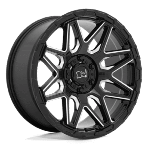 Black Rhino Hard Alloys SHOCKWAVE GLOSS BLACK W/ MILLED SPOKES 20x9.5