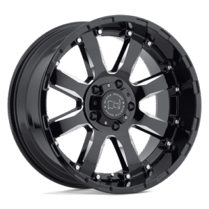 Black Rhino Hard Alloys SIERRA GLOSS BLACK W/ MILLED SPOKES 20x11.5