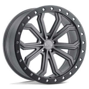 Black Rhino Hard Alloys TRABUCO M-GUNMETAL W/ BLACK RG & SLVR 22x10