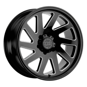 Black Rhino Hard Alloys THRUST GLOSS BLACK W/ MILLED SPOKES 22x12